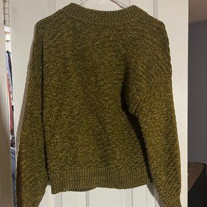 green cropped sweater